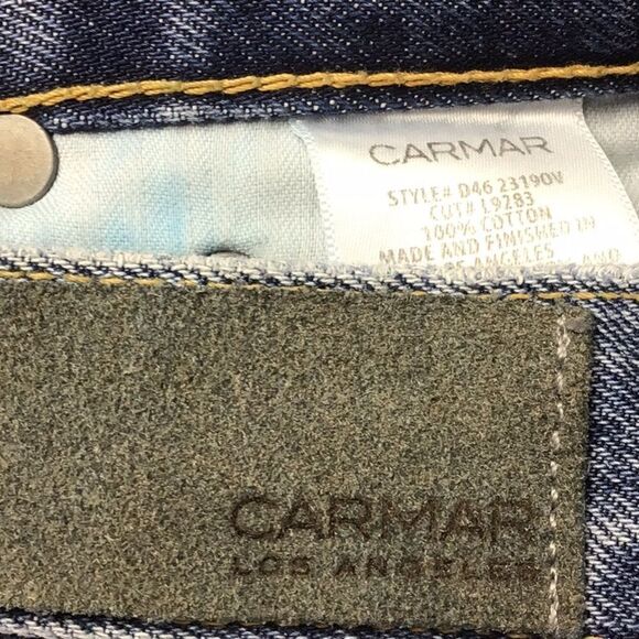 CARMAR Los Angeles Ursula Two-Toned High Waist Straight Leg Jeans size 28 - Picture 7 of 11